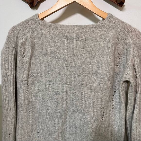 Nili Lotan Gray Cashmere Baxter Distressed Sweater Size XS - Picture 10 of 10